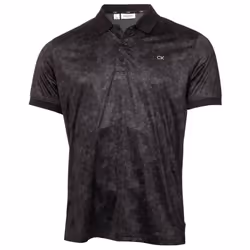 Calvin Klein Mens 2023 Tie Dye Print Sustainable Lightweight Golf Polo Shirt - M, Black