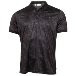 Calvin Klein Mens 2023 Tie Dye Print Sustainable Lightweight Golf Polo Shirt - M, Black