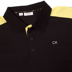 Calvin Klein Mens 2023 Miles Moisture Wicking Sustainable Golf Polo Shirt - M, Black