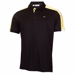 Calvin Klein Mens 2023 Miles Moisture Wicking Sustainable Golf Polo Shirt - S, Black