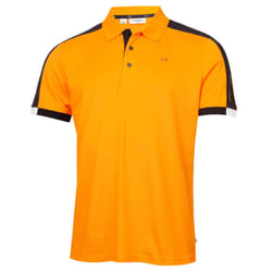 Calvin Klein Mens 2023 Miles Moisture Wicking Sustainable Golf Polo Shirt - S, Orange