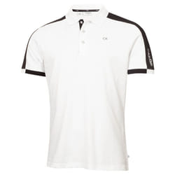 Calvin Klein Mens 2023 Miles Moisture Wicking Sustainable Golf Polo Shirt - S, White/Black