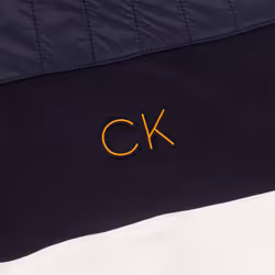 Calvin Klein Mens Danvers 1/4 Zip Stretch Insulated Golf Sweater - S, White/Navy