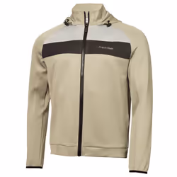 Calvin Klein Mens Fracture Hooded Full Zip Stretch Fabric Golf Hoody - XL, Camouflage Green
