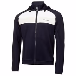 Calvin Klein Mens Fracture Hooded Full Zip Stretch Fabric Golf Hoody - 2XL, Navy
