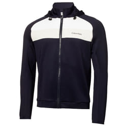 Calvin Klein Mens Fracture Hooded Full Zip Stretch Fabric Golf Hoody - 2XL, Navy