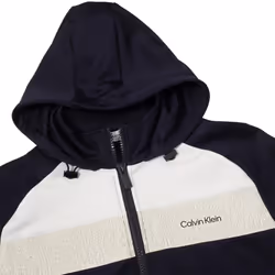 Calvin Klein Mens Fracture Hooded Full Zip Stretch Fabric Golf Hoody - 2XL, Navy