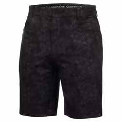 Calvin Klein Mens 2023 Printed Genius Four Way Stretch Breathable Golf Shorts - 34" Waist, Black