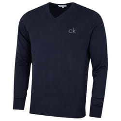 Calvin Klein Mens 2022 V-Neck Tour Durable Comfort Golf Sweater - L, Navy