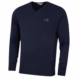 Calvin Klein Mens 2022 V-Neck Tour Durable Comfort Golf Sweater - S, Navy