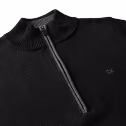 Calvin Klein Mens 2023 Knit Cotton 1/2 Zip Golf CK Top Sweater - XXXXXL, Black