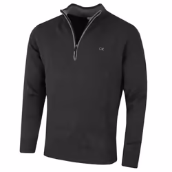 Calvin Klein Mens 2023 Knit Cotton 1/2 Zip Golf CK Top Sweater - XXXXXL, Charcoal