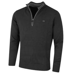Calvin Klein Mens 2023 Knit Cotton 1/2 Zip Golf CK Top Sweater - XXXXXL, Charcoal