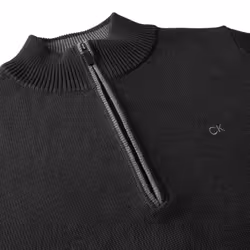 Calvin Klein Mens 2023 Knit Cotton 1/2 Zip Golf CK Top Sweater - XXXXXL, Charcoal
