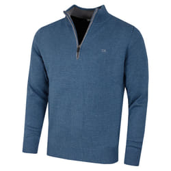 Calvin Klein Mens 2023 Knit Cotton 1/2 Zip Golf CK Top Sweater - XXXXXL, Denim