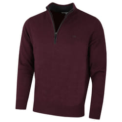 Calvin Klein Mens 2023 Knit Cotton 1/2 Zip Golf CK Top Sweater - XXXXXL, French Burgundy