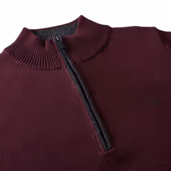 Calvin Klein Mens 2023 Knit Cotton 1/2 Zip Golf CK Top Sweater - XXXXXL, French Burgundy