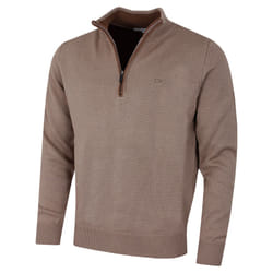 Calvin Klein Mens 2023 Knit Cotton 1/2 Zip Golf CK Top Sweater - XXXXXL, Mocha