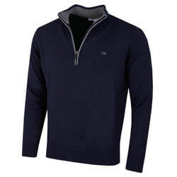 Calvin Klein Mens 2023 Knit Cotton 1/2 Zip Golf CK Top Sweater - XXXXXL, Navy