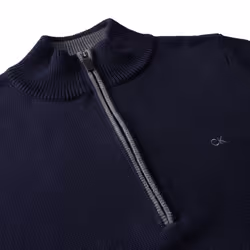 Calvin Klein Mens 2023 Knit Cotton 1/2 Zip Golf CK Top Sweater - XXXXXL, Navy