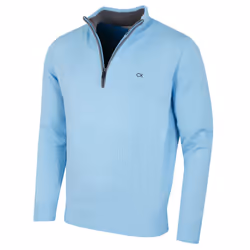 Calvin Klein Mens 2023 Knit Cotton 1/2 Zip Golf CK Top Sweater - XXXL, Baby Blue