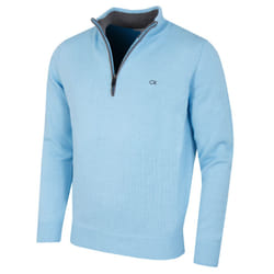 Calvin Klein Mens 2023 Knit Cotton 1/2 Zip Golf CK Top Sweater - XXXXL, Baby Blue