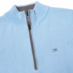Calvin Klein Mens 2023 Knit Cotton 1/2 Zip Golf CK Top Sweater - XXXXL, Baby Blue