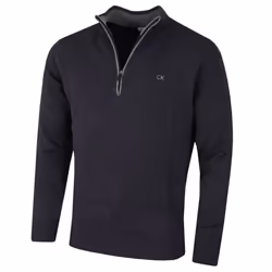 Calvin Klein Mens 2023 Knit Cotton 1/2 Zip Golf CK Top Sweater - XXXXL, Navy Marl