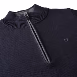 Calvin Klein Mens 2023 Knit Cotton 1/2 Zip Golf CK Top Sweater - XXXXL, Navy Marl