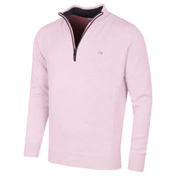 Calvin Klein Mens 2023 Knit Cotton 1/2 Zip Golf CK Top Sweater - XXXXL, Pink