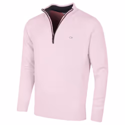 Calvin Klein Mens 2023 Knit Cotton 1/2 Zip Golf CK Top Sweater - XXXXXL, Pink