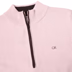 Calvin Klein Mens 2023 Knit Cotton 1/2 Zip Golf CK Top Sweater - XXXXXL, Pink