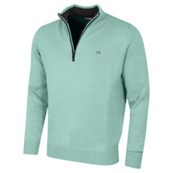 Calvin Klein Mens 2023 Knit Cotton 1/2 Zip Golf CK Top Sweater - XXXL, Sage