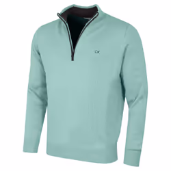 Calvin Klein Mens 2023 Knit Cotton 1/2 Zip Golf CK Top Sweater - XXXXL, Sage
