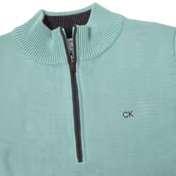 Calvin Klein Mens 2023 Knit Cotton 1/2 Zip Golf CK Top Sweater - XXXXL, Sage