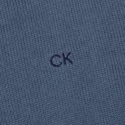 Calvin Klein Mens 2023 Knit Cotton 1/2 Zip Golf CK Top Sweater - S, Denim Sport