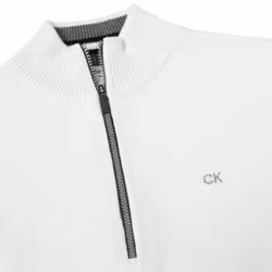 Calvin Klein Mens 2023 Knit Cotton 1/2 Zip Golf CK Top Sweater - XL, White Sport