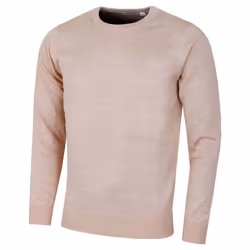 Calvin Klein Mens 2022 Crew Neck Cotton Breathable Golf Sweater - M, Caramel Marl