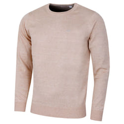 Calvin Klein Mens 2022 Crew Neck Cotton Breathable Golf Sweater - 4XL, Caramel Marl