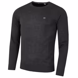 Calvin Klein Mens 2022 Crew Neck Cotton Breathable Golf Sweater - L, Charcoal
