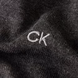 Calvin Klein Mens 2022 Crew Neck Cotton Breathable Golf Sweater - L, Charcoal