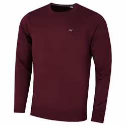Calvin Klein Mens 2022 Crew Neck Cotton Breathable Golf Sweater - 2XL, French Burgundy