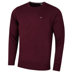 Calvin Klein Mens 2022 Crew Neck Cotton Breathable Golf Sweater - 2XL, French Burgundy