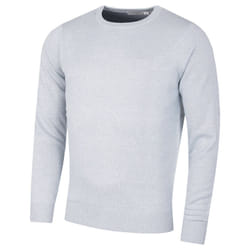Calvin Klein Mens 2022 Crew Neck Cotton Breathable Golf Sweater - M, Light Blue Marl