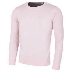 Calvin Klein Mens 2022 Crew Neck Cotton Breathable Golf Sweater - L, Pink
