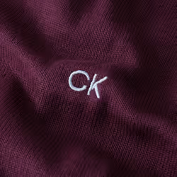 Calvin Klein Mens 2022 V-Neck Soft Cotton Easy Care Golf Sweater - 2XL, French Burgundy