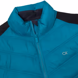 Calvin Klein Mens Frontera Insulated Breathable Hybrid Golf Jacket - L, Caribbean