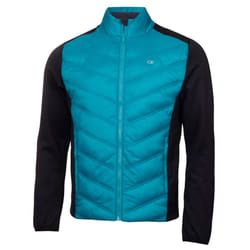 Calvin Klein Mens Frontera Insulated Breathable Hybrid Golf Jacket - 2XL, Caribbean
