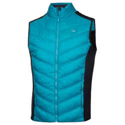 Calvin Klein Mens Frontera Moisture Wicking Full Zip Hybrid Golf Gilet - 2XL, Caribbean