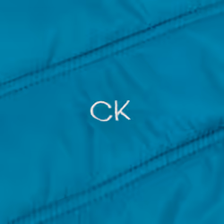 Calvin Klein Mens Frontera Moisture Wicking Full Zip Hybrid Golf Gilet - 2XL, Caribbean